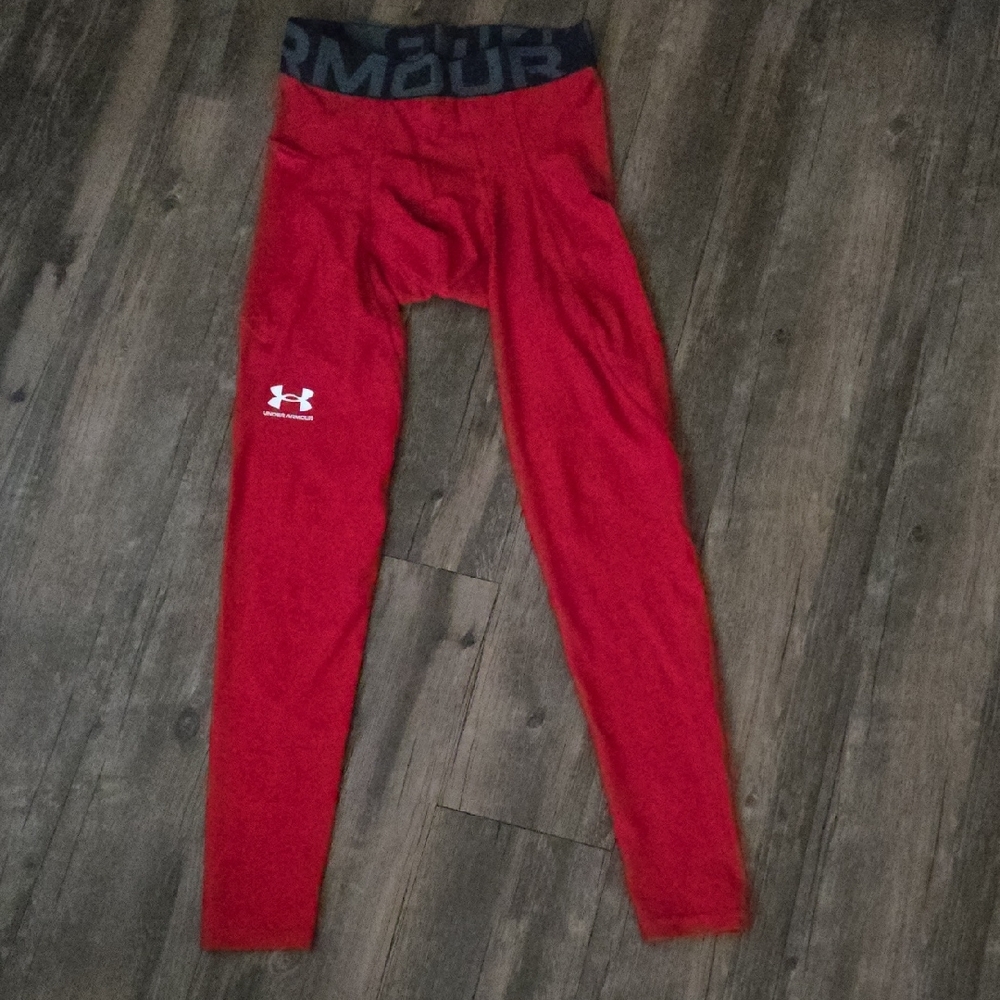 Under Armour Men's Small Red Compression Tights/ Leggings VGUC